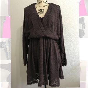 Free people snug bug  faux wrap sweater dress